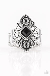 Paparazzi Impressive TREK Record - Black Bead - Silver Ring - $5 Jewelry With Ashley Swint