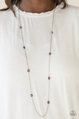 Paparazzi In Season - Purple - Silver Chain Necklace & Earrings - $5 Jewelry With Ashley Swint