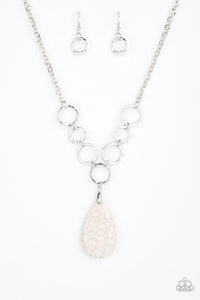 Paparazzi Livin On A PRAIRIE - White Stone - Silver Necklace & Earrings - $5 Jewelry With Ashley Swint