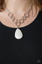 Load image into Gallery viewer, Paparazzi Livin On A PRAIRIE - White Stone - Silver Necklace &amp; Earrings - $5 Jewelry With Ashley Swint