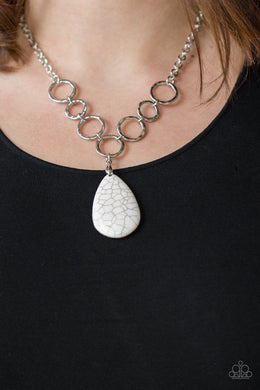 Paparazzi Livin On A PRAIRIE - White Stone - Silver Necklace & Earrings - $5 Jewelry With Ashley Swint