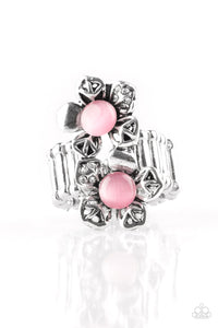 Paparazzi Magnolia Mansions - Pink Moonstone - Silver Ring - $5 Jewelry With Ashley Swint