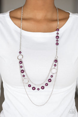 Paparazzi Party Dress Princess - Purple - Silver Hoops - Necklace & Earrings - $5 Jewelry With Ashley Swint
