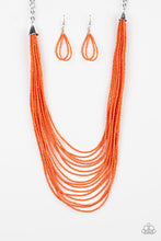 Load image into Gallery viewer, Paparazzi Peacefully Pacific - Orange Seed Beads Necklace &amp; Earrings - $5 Jewelry with Ashley Swint