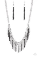 Load image into Gallery viewer, Paparazzi Retro Edge - Black - and Silver Chains - Bold Necklace &amp; Earrings - $5 Jewelry With Ashley Swint