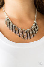 Load image into Gallery viewer, Paparazzi Retro Edge - Black - and Silver Chains - Bold Necklace &amp; Earrings - $5 Jewelry With Ashley Swint