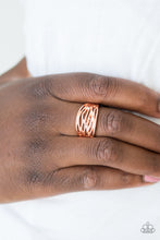 Load image into Gallery viewer, Paparazzi Rip Current - Copper - Shiny Bars Wave Across Finger - Dainty Band Ring - $5 Jewelry With Ashley Swint