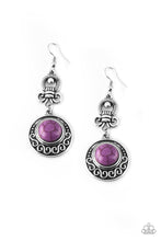 Load image into Gallery viewer, Paparazzi Southern Serenity - Purple Stone - Silver Earrings - $5 Jewelry With Ashley Swint