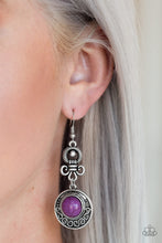 Load image into Gallery viewer, Paparazzi Southern Serenity - Purple Stone - Silver Earrings - $5 Jewelry With Ashley Swint