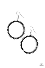 Load image into Gallery viewer, Paparazzi Spark Their Attention - Black Rhinestones - Earrings - $5 Jewelry With Ashley Swint