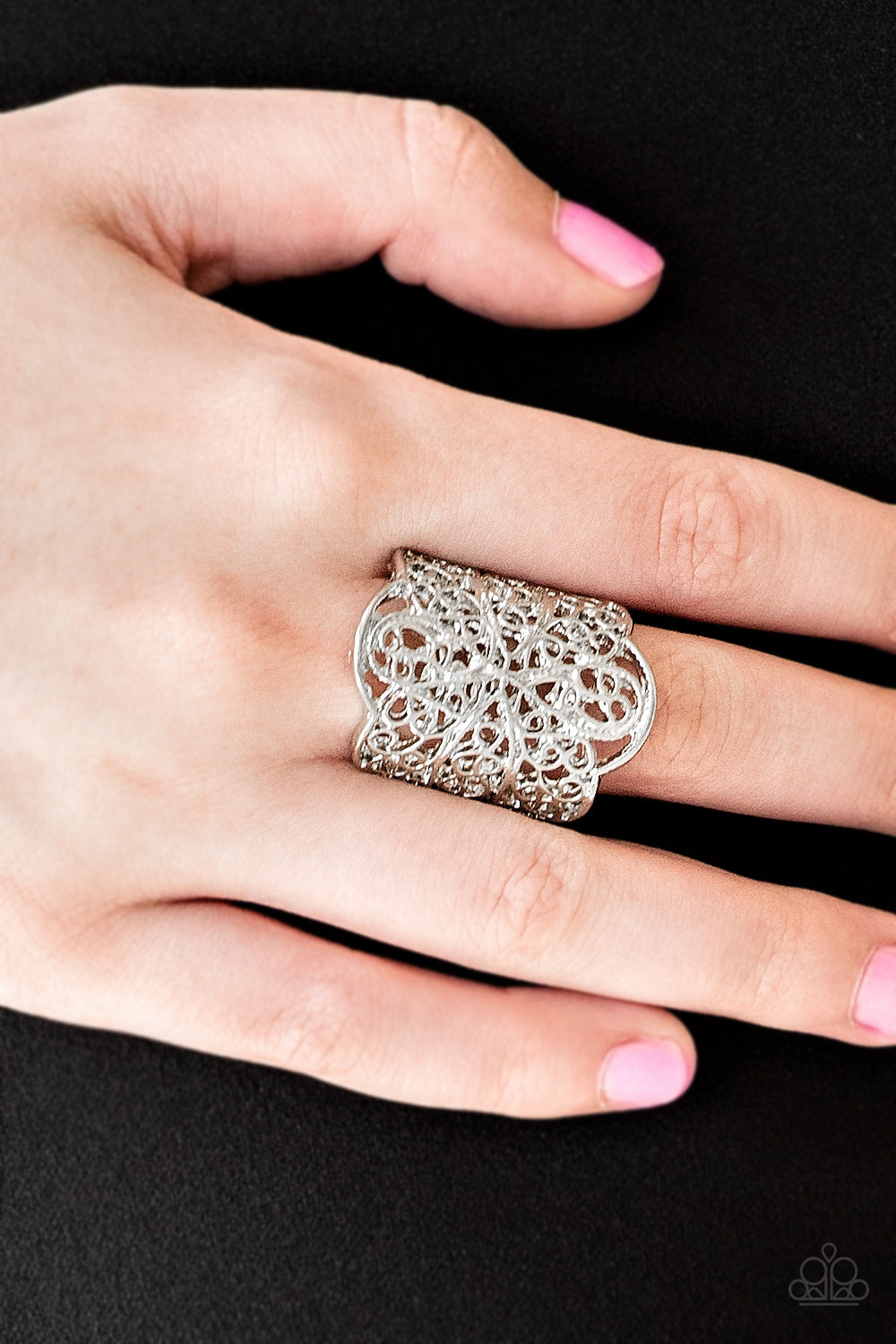 Paparazzi The Way You Make Me FRILL - Silver Ring - $5 Jewelry With Ashley Swint