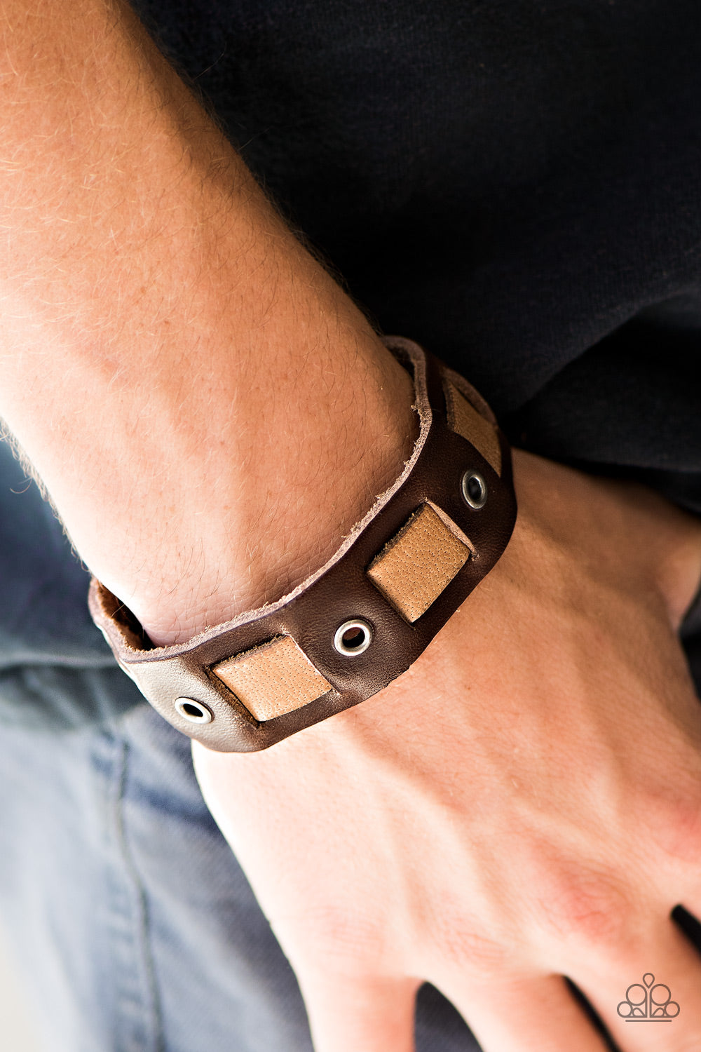 Paparazzi This Means War - Brown - Tan Leather Weaves - Leather Band Bracelet - $5 Jewelry With Ashley Swint