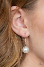 Load image into Gallery viewer, Paparazzi Modern Musical - White Pearls - Silver Necklace and matching Earrings - $5 Jewelry With Ashley Swint