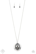 Load image into Gallery viewer, Paparazzi Castle Couture Silver Hematite Gem - Smoky Rhinestones - Necklace - Fashion Fix Exclusive September 2019 - $5 Jewelry With Ashley Swint
