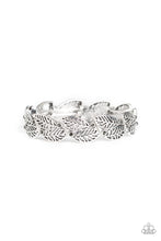 Load image into Gallery viewer, Paparazzi Fall Flair - Silver - Smoky Rhinestones - Leafy Silver - Stretchy Band Bracelet - $5 Jewelry with Ashley Swint