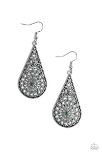 Paparazzi Mandala Makeover - Green Eden Beads - Silver Teardrop Earrings - $5 Jewelry With Ashley Swint