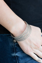Load image into Gallery viewer, Paparazzi Stack Shack - Silver - Diamond Cut Silver Bars - Cuff Bracelet - $5 Jewelry With Ashley Swint