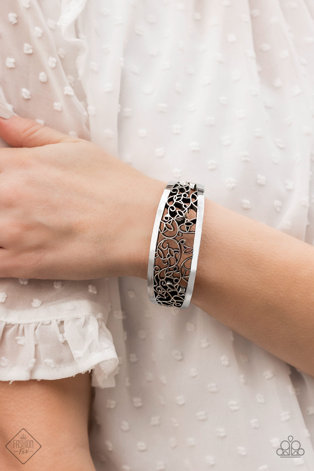 Paparazzi Vine Garden - Silver Cuff Bracelet - Trend Blend / Fashion Fix May 2020 - $5 Jewelry with Ashley Swint