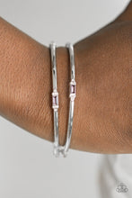 Load image into Gallery viewer, Paparazzi BRIGHT Here, BRIGHT Now - Purple Rhinestones - Set of 2 Silver Bangles - $5 Jewelry With Ashley Swint