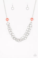 Load image into Gallery viewer, Paparazzi Daring Diva - Orange / Coral Pearl - Silver Necklace &amp; Earrings - $5 Jewelry With Ashley Swint