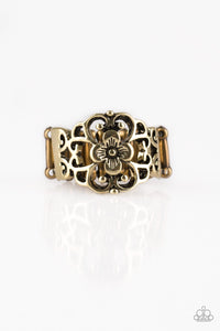 Paparazzi Fanciful Flower Gardens - Brass - Ring - $5 Jewelry with Ashley Swint