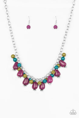 Paparazzi Jammin Jambalaya - Multi - Purple, Green and Blue Beads - Necklace and matching Earrings - $5 Jewelry With Ashley Swint