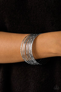 Paparazzi Magnificent Gleam - Silver Bangles - Set of 8 Bracelets - $5 Jewelry with Ashley Swint