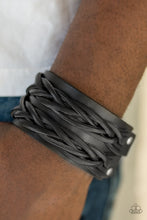 Load image into Gallery viewer, Paparazzi No Mercy - Black - Thick Braided Leather Band - Urban Bracelet - $5 Jewelry With Ashley Swint