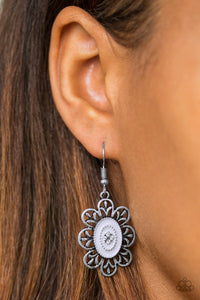 Paparazzi Posy Party - Silver - Earrings - $5 Jewelry With Ashley Swint