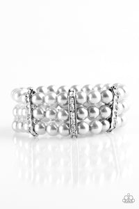 Paparazzi Put On Your GLAM Face - Silver Pearls - Bracelet - $5 Jewelry With Ashley Swint