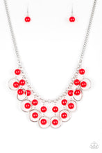 Load image into Gallery viewer, Paparazzi Really Rococo - Red Beads - Silver Hoops - Necklace &amp; Earrings - $5 Jewelry With Ashley Swint