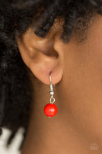 Load image into Gallery viewer, Paparazzi Really Rococo - Red Beads - Silver Hoops - Necklace &amp; Earrings - $5 Jewelry With Ashley Swint