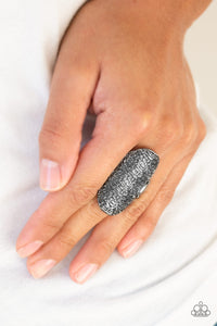 Paparazzi Record-Breaking Ripple - Black - Ring - $5 Jewelry With Ashley Swint