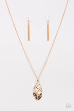 Load image into Gallery viewer, Paparazzi Swank Bank - Gold - Twisting Hammered Pendant - Necklace &amp; - $5 Jewelry With Ashley Swint
