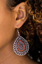 Load image into Gallery viewer, Paparazzi Sweet As Spring - Orange Beads - Silver Earrings - $5 Jewelry With Ashley Swint