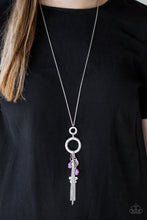 Load image into Gallery viewer, Paparazzi Tour de Desert - Purple Stones - Silver Tassel Necklace &amp; Earrings - $5 Jewelry With Ashley Swint
