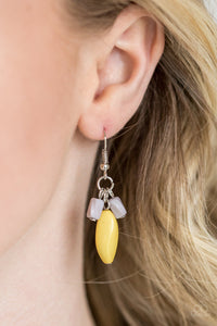 Paparazzi Bead Binge - Yellow Beads - Silver Chain Necklace & Earrings - $5 Jewelry with Ashley Swint