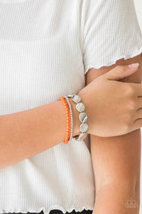 Paparazzi Beyond The Basics - Orange Beads - Set of 3 Bracelets - $5 Jewelry With Ashley Swint