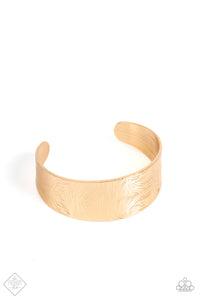 PRE-ORDER - Paparazzi Coolly Curved - Gold - Cuff Bracelet - $5 Jewelry with Ashley Swint