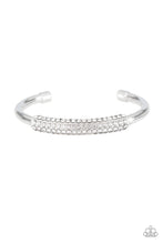 Load image into Gallery viewer, Paparazzi Day to Day Dazzle - White Rhinestones - Thick Silver Cuff Bracelet - $5 Jewelry With Ashley Swint