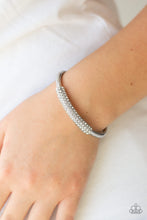 Load image into Gallery viewer, Paparazzi Day to Day Dazzle - White Rhinestones - Thick Silver Cuff Bracelet - $5 Jewelry With Ashley Swint