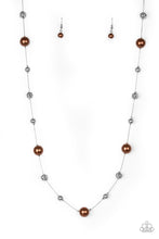 Load image into Gallery viewer, Paparazzi Eloquently Eloquent - Brown - Hammered Silver Beads - Silver Chain Necklace - $5 Jewelry With Ashley Swint