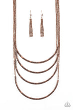 Load image into Gallery viewer, Paparazzi It Will Be Over MOON - Copper - Layered Necklace and matching Earrings - $5 Jewelry With Ashley Swint