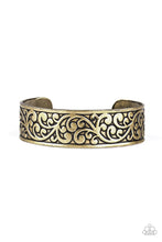Load image into Gallery viewer, Paparazzi Read The VINE Print - Brass - Cuff Bracelet - $5 Jewelry with Ashley Swint