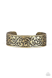 Paparazzi Read The VINE Print - Brass - Cuff Bracelet - $5 Jewelry with Ashley Swint