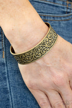 Load image into Gallery viewer, Paparazzi Read The VINE Print - Brass - Cuff Bracelet - $5 Jewelry with Ashley Swint