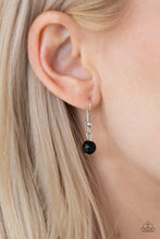 Load image into Gallery viewer, Paparazzi Regal Refinement - Black Beaded Tassels - White Rhinestones - Silver Chains Necklace and matching Earrings - $5 Jewelry With Ashley Swint