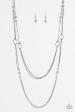 Load image into Gallery viewer, Paparazzi The New Girl In Town - Silver Pearl Beads - Necklace and matching Earrings - $5 Jewelry With Ashley Swint