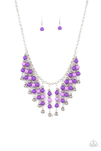 Paparazzi Your SUNDAES Best - Purple - Necklace & Earrings - $5 Jewelry with Ashley Swint