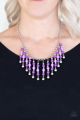 Paparazzi Your SUNDAES Best - Purple - Necklace & Earrings - $5 Jewelry with Ashley Swint